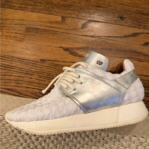 Silver and White Casual Sneakers